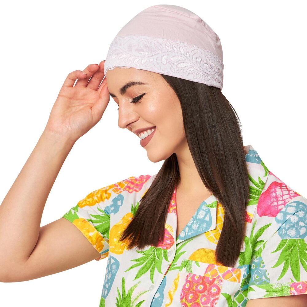 2424 Luxurious Bamboo Lace Sleep Cap Free Size Chemo Hair Loss Headwear - Picture 6 of 6